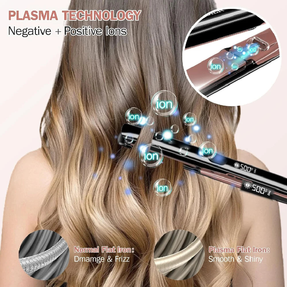 Professional 500°F Hair Straightener Flat Iron – High-Temperature Keratin Treatment for Frizz & Damaged Hair