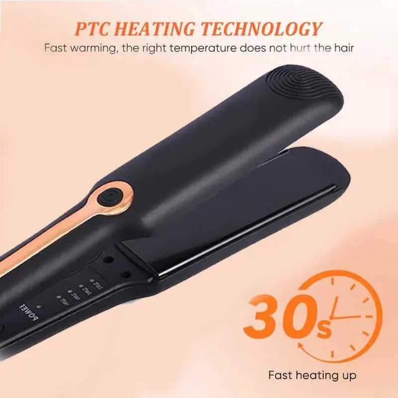Tinsol 2-in-1 Ceramic Hair Straightener & Curler with Negative Ion Technology – Adjustable Temperature, Wide Plates